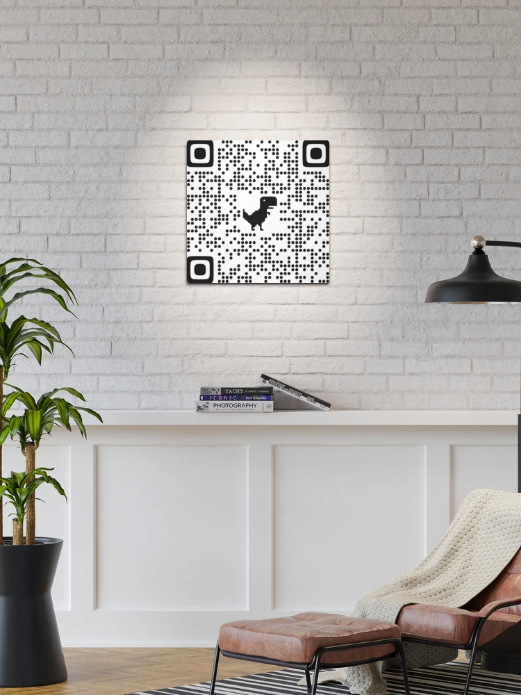 Rick Roll QR Code - Cute Chrome Dinosaur Version | Photographic Print