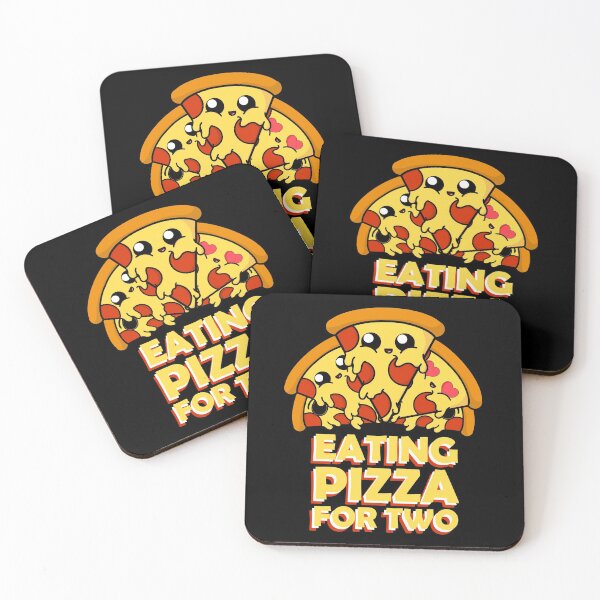 Item preview, Eating Pizza for Two || Cute Cartoon Pizza designed and sold by cookingwithten.
