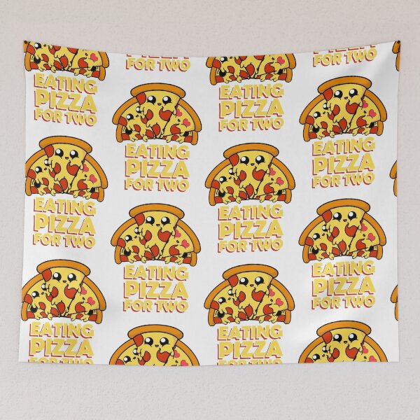 Item preview, Eating Pizza for Two || Cute Cartoon Pizza designed and sold by cookingwithten.