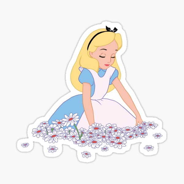 Singing Flowers Wonderland Teacup Sticker/ Alice in Wonderland Laptop  Stickers/ Disney Tea Cup Water Bottle Decal Decor Sticker 