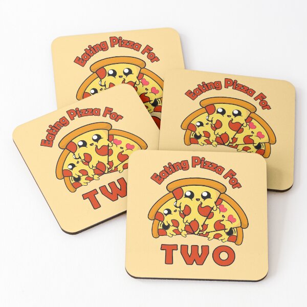 Item preview, Eating Pizza for Two || Cute Cartoon Pizza designed and sold by cookingwithten.