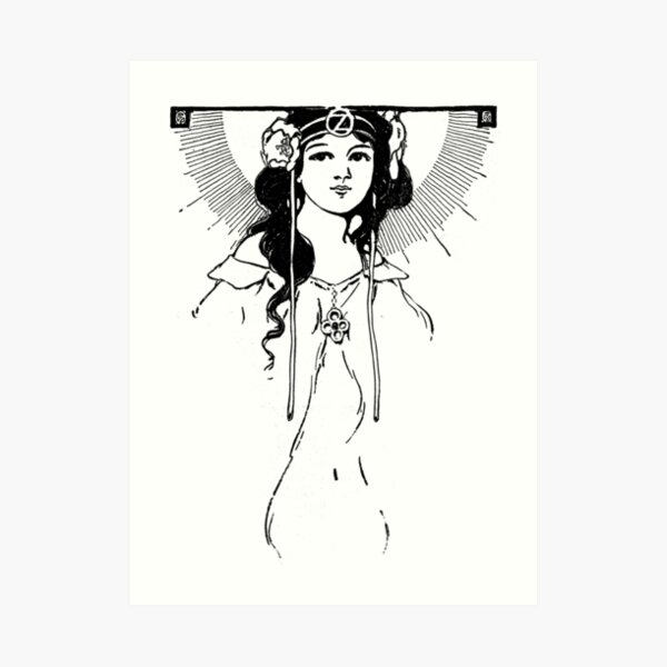 Ozma of Oz in Black Art Print