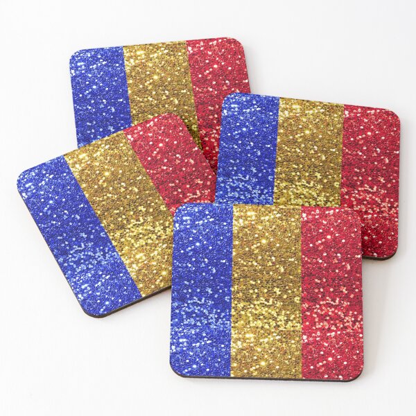 Item preview, Glitter Print Romanian Flag Tricolor designed and sold by DanielaRODesign.