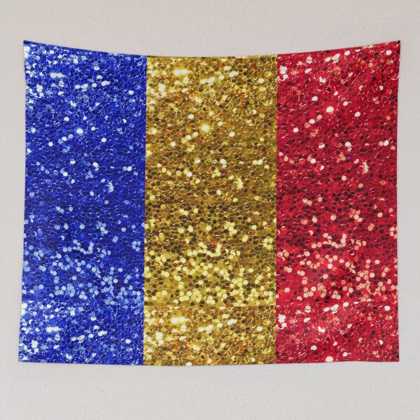 Item preview, Glitter Print Romanian Flag Tricolor designed and sold by DanielaRODesign.