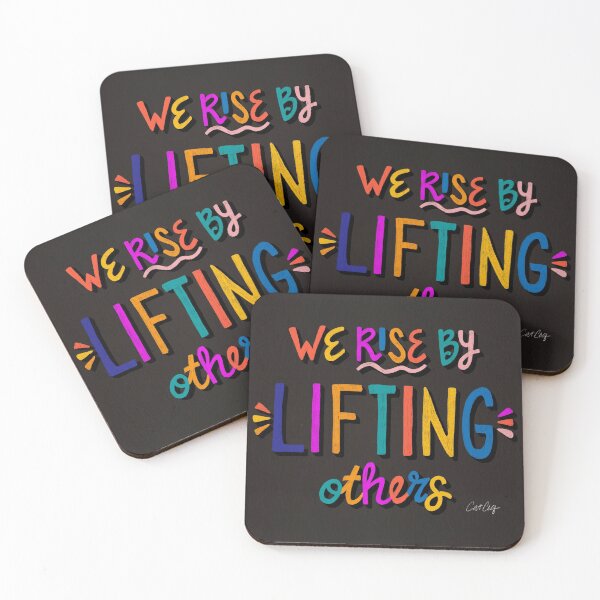 Item preview, We Rise by Lifting Others – Rainbow on Charcoal designed and sold by Cat Coquillette.