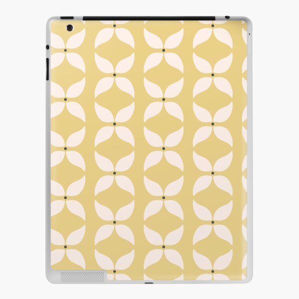 Cottagecore Yellow and White Geometric Flower Pattern iPad Skin