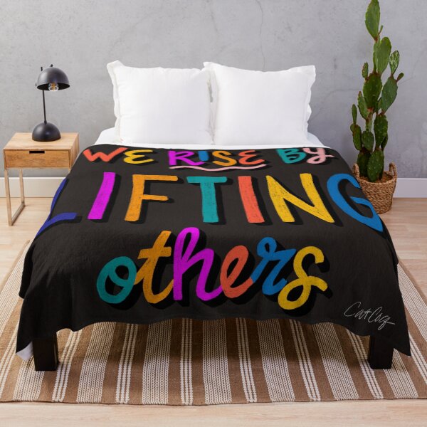 Item preview, We Rise by Lifting Others – Rainbow on Charcoal designed and sold by Cat Coquillette.