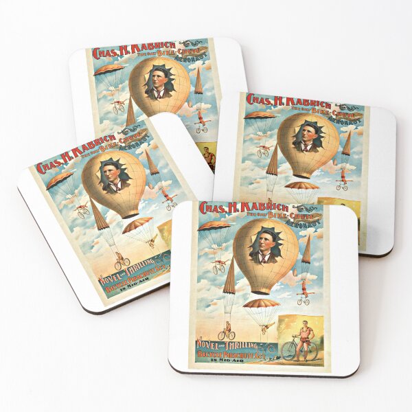 Item preview, Chas. H. Kabrich, the only bike-chute aeronaut novel and thrilling, bicycle parachute act in mid-air (1896) designed and sold by PromoteProgress.