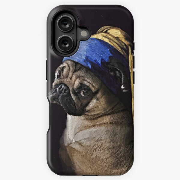 Vista previa del artículo con la obra «PUG CON PENDIENTE DE PERLA», diseñado y vendido por darklordpug.