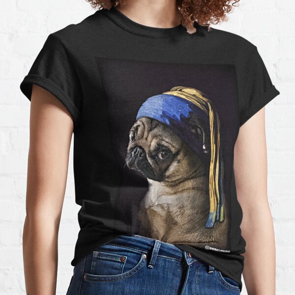 PUG WITH PEARL EARRING Classic T-Shirt
