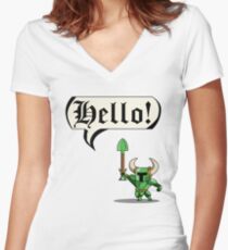 Camiseta entallada de cuello en V ¡HOLA!