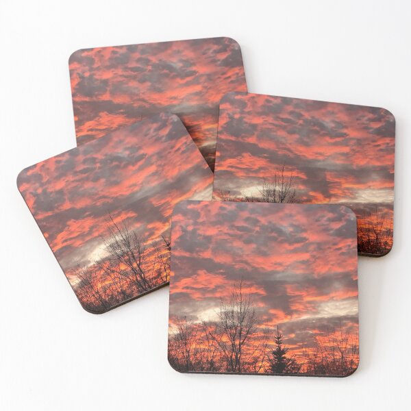 Item preview, Red summer fiery clouded sunset sky designed and sold by Marilena Strambu.