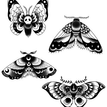 Goth Moth Glitter Enamel Pin + Sticker — Tenderheart Studio