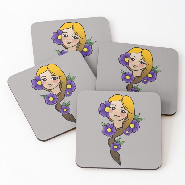Item preview, Beautiful Blonde, Cute Girl, Purple Flowers designed and sold by 10pmCreations.