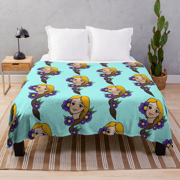 Item preview, Beautiful Blonde, Cute Girl, Purple Flowers designed and sold by 10pmCreations.
