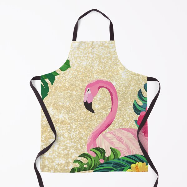 Item preview, Pink Flamingo in Gold glitter  designed and sold by aboniteblanc.