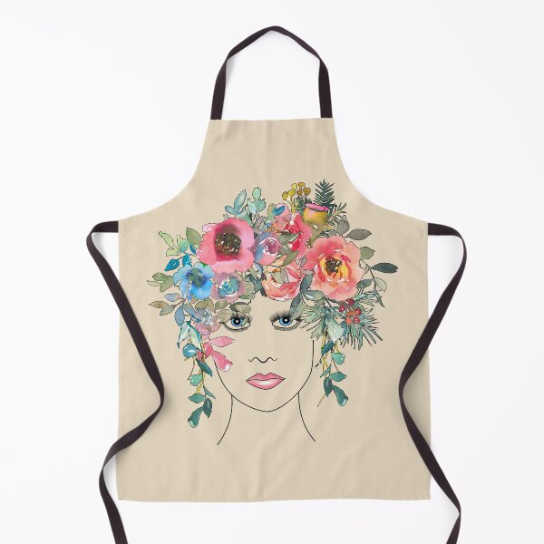 Item preview, Beautiful Hippie Girl with Water Color Flowers in Her Hair designed and sold by StickerArtwork.