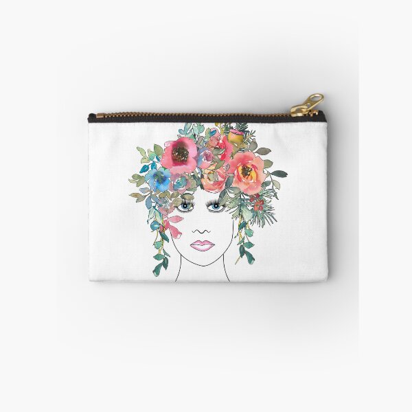 Item preview, Beautiful Hippie Girl with Water Color Flowers in Her Hair designed and sold by StickerArtwork.