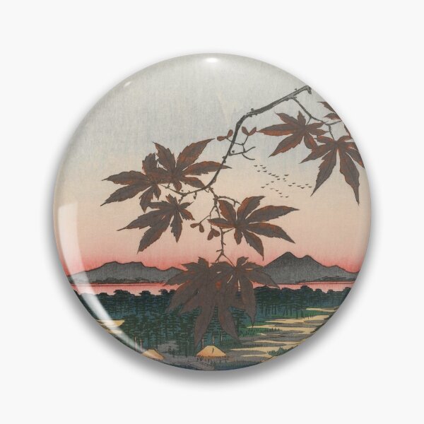 Item preview, Maple Trees at Autumn Shrine Vintage Ukiyo-e Japanese Art designed and sold by VintageArchive.
