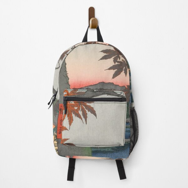 Item preview, Maple Trees at Autumn Shrine Vintage Ukiyo-e Japanese Art designed and sold by VintageArchive.