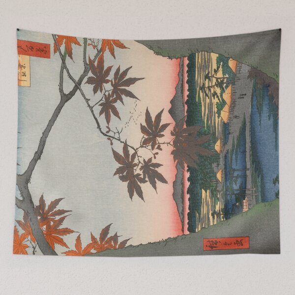 Item preview, Maple Trees at Autumn Shrine Vintage Ukiyo-e Japanese Art designed and sold by VintageArchive.
