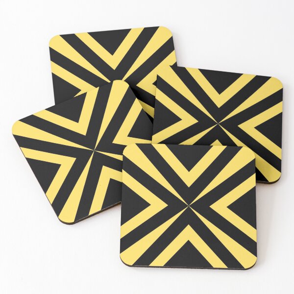 Item preview, Yellow and Black Cross X Striped Pattern Design designed and sold by TheHappyK.