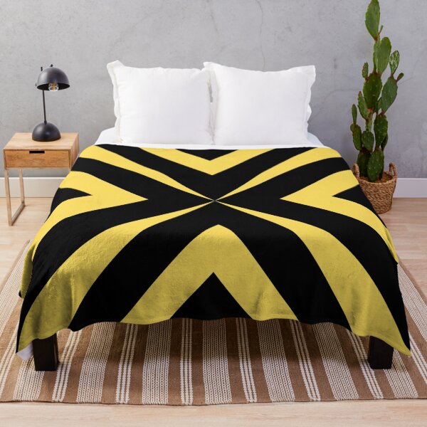 Item preview, Yellow and Black Cross X Striped Pattern Design designed and sold by TheHappyK.