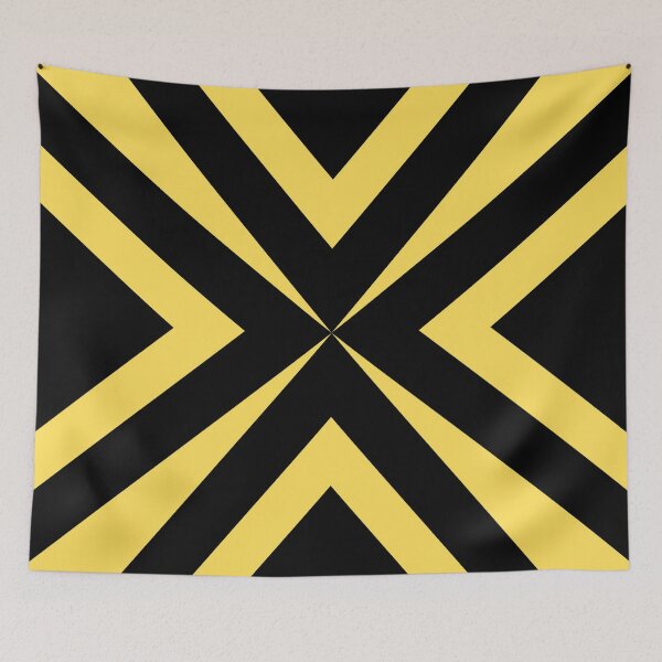 Item preview, Yellow and Black Cross X Striped Pattern Design designed and sold by TheHappyK.