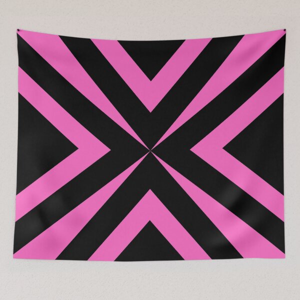 Item preview, Pink and Black Cross X Striped Pattern Design designed and sold by TheHappyK.