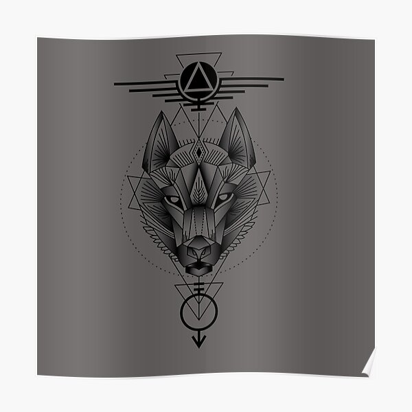 Geometric Howler Color Poster