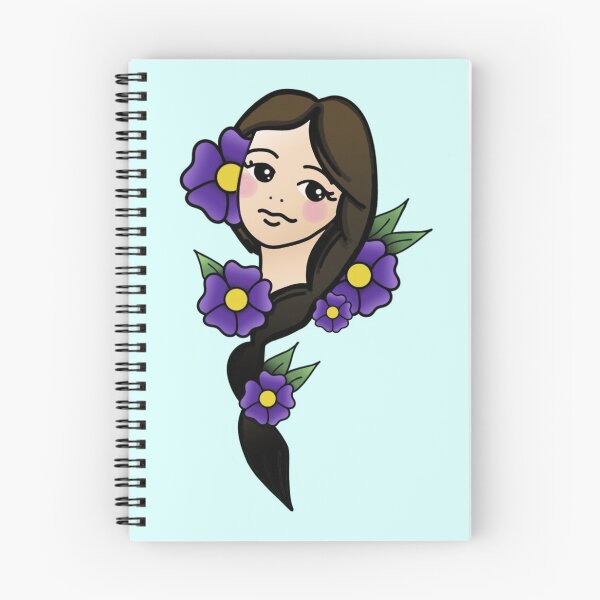 Item preview, Light Skinned Brunette with Purple Flowers designed and sold by 10pmCreations.