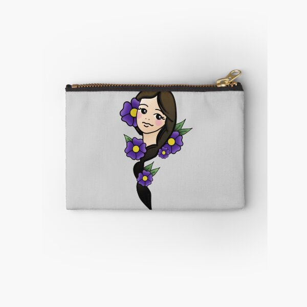 Item preview, Light Skinned Brunette with Purple Flowers designed and sold by 10pmCreations.