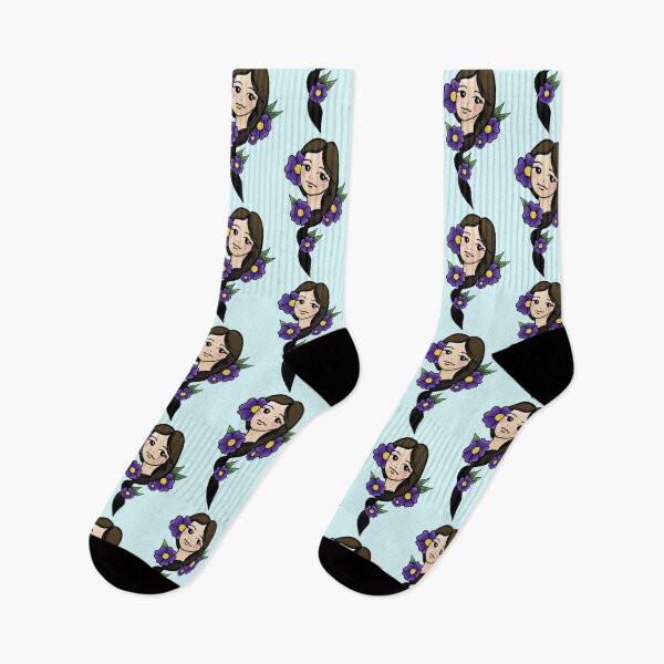 Item preview, Light Skinned Brunette with Purple Flowers designed and sold by 10pmCreations.