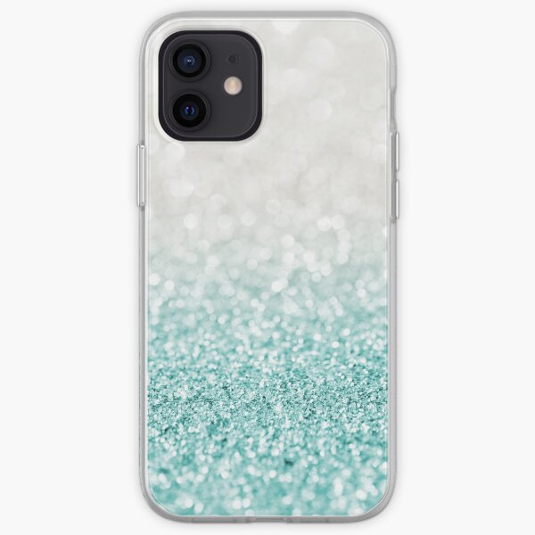 Light Blue Ombre Glitter iPhone Soft Case