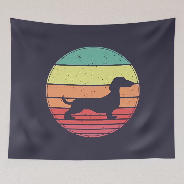 Item preview, Dachshund Vintage Retro Sunset designed and sold by faudeltn.