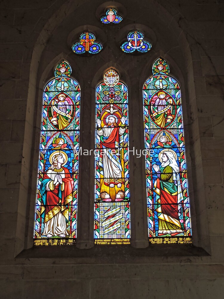 "Stained glass window, Uniting Church, Ross, Tasmania" Sticker by marghyde Redbubble