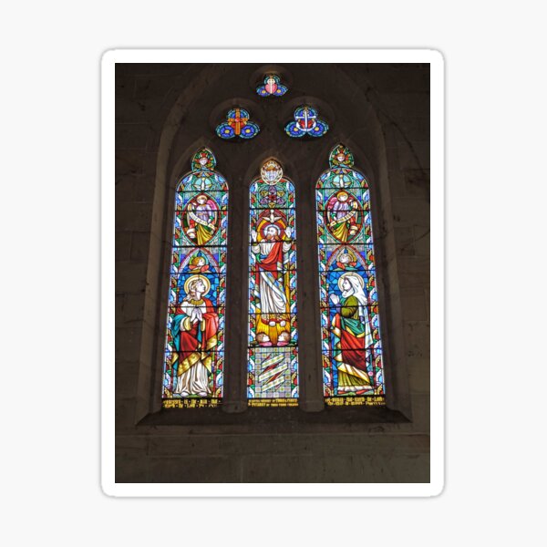 "Stained glass window, Uniting Church, Ross, Tasmania" Sticker by marghyde Redbubble