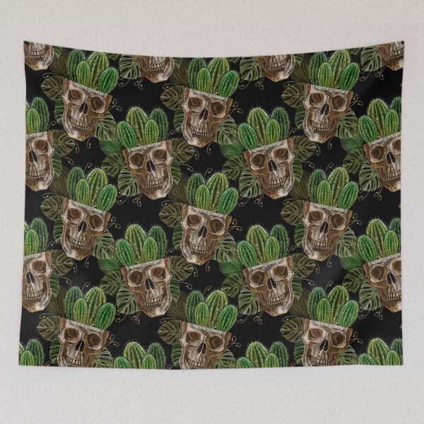 Item preview, Human skull and cactus designed and sold by matrioshka.