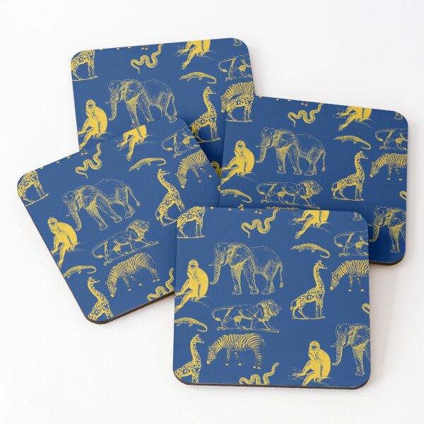 Item preview, Wild Savanna Animal Pattern In Navy And Gold designed and sold by LittleIconShop.