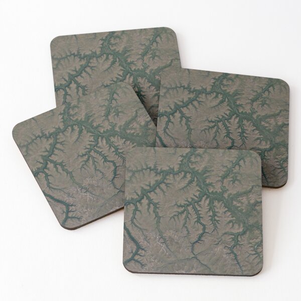 The Putorana Plateau is a high-lying plateau crossed by mountain ranges at the northwestern edge of the Central Siberian Plateau Coasters (Set of 4)
