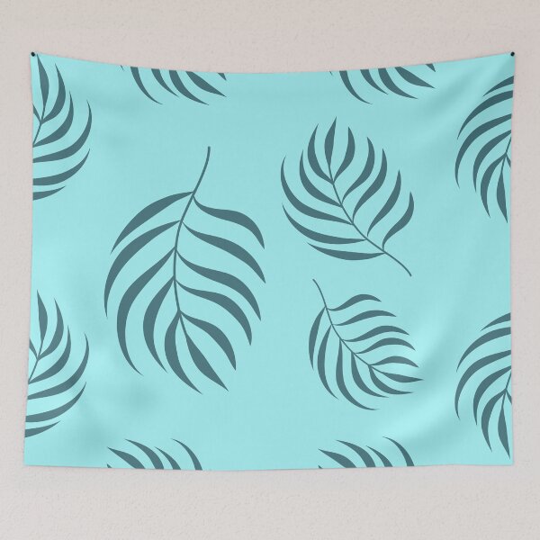 Item preview, Patrón de hojas de palmera Acera verde y turquesa designed and sold by zenygirl.