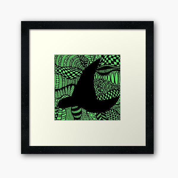 Elphaba Hat Wicked Zentangle Framed Art Print