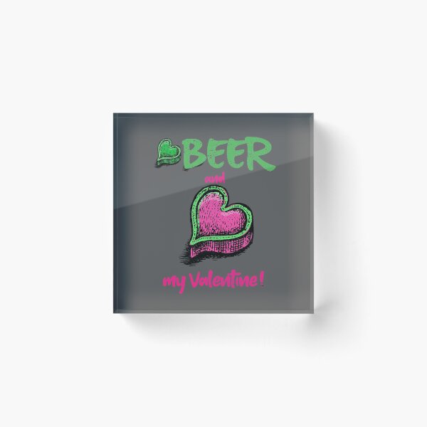 Item preview, Beer and love hearts in green and pink designed and sold by vibeno1.