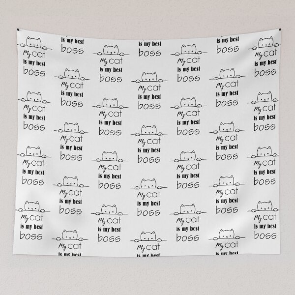 Item preview, My Cat Is My Best Boss- Cat Puns designed and sold by shivani21061993.