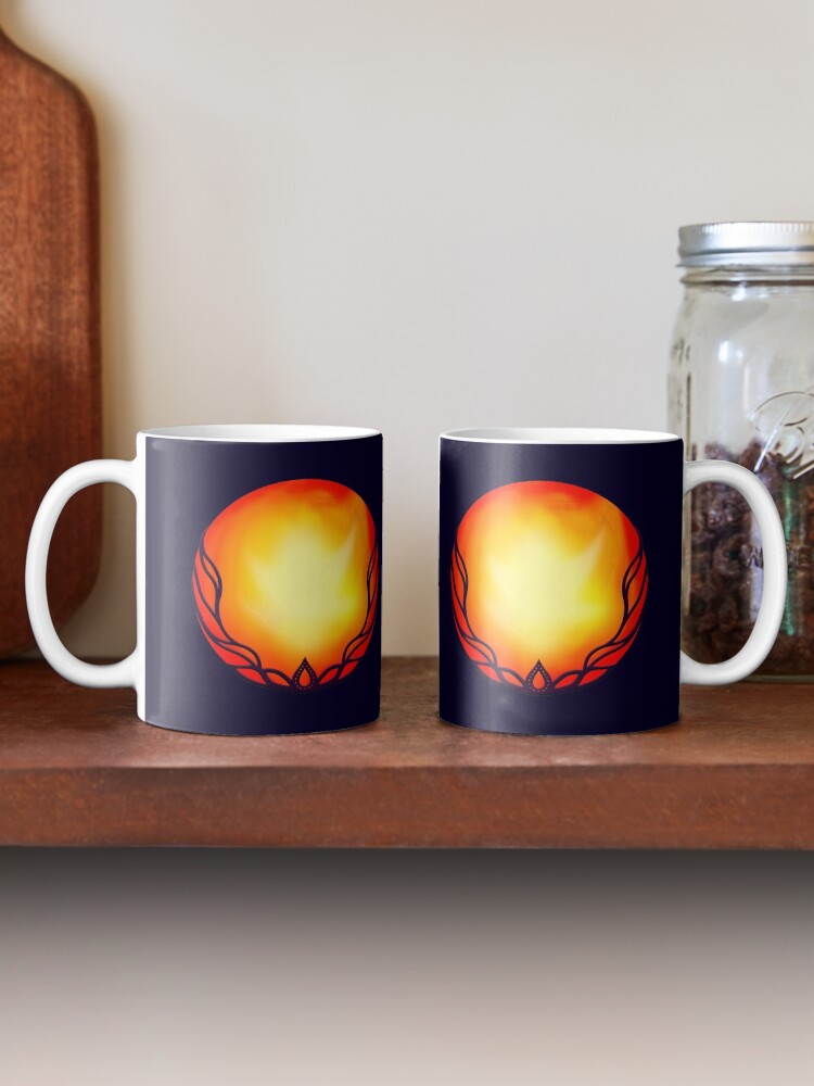 Thumbnail 2 of 6, Coffee Mug, Cradled Globes 2 - World of Fire designed and sold by StephOBrien.