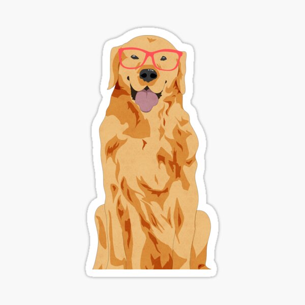 Item preview, Happy Golden Retriever - Red Glasses designed and sold by Lady Grim.