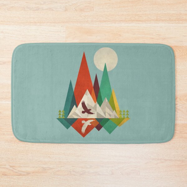 Item preview, Bald Eagle in the Mountains on a Full Moon / Sun - Vector Artwork designed and sold by solrevolver.