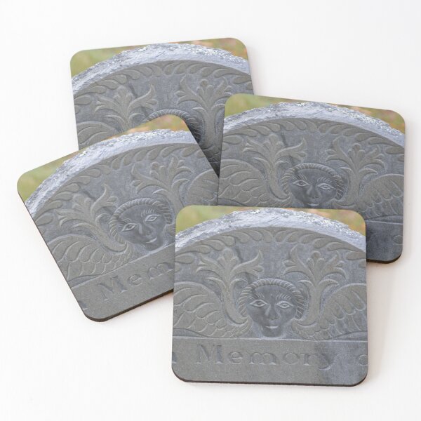 Item preview, Slate Gravestone Death's Head/Cherub Engraving designed and sold by Theophanes Avery.