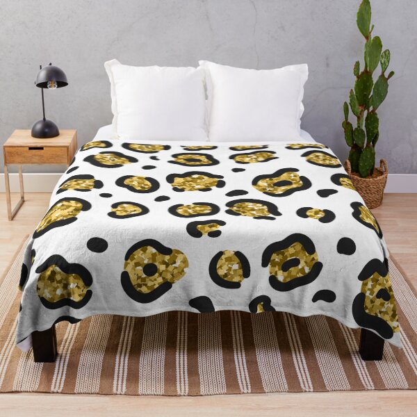 Item preview, Snow Leopard with Gold Glitter Spots designed and sold by WOW TeesAndThings.