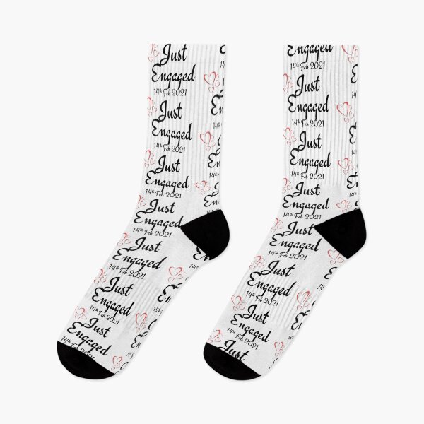 Item preview, Just Engaged 14 Feb 2021 Valentines Day Black Ink designed and sold by KananiandKiki.
